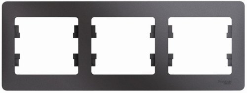 Рамка горизонтальная Systeme Electric Glossa 3-м. графит картинка